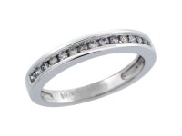 14k White Gold Ladies Diamond Ring Band w/ 0.21 Carat Brilliant Cut Diamonds, 1/8 in. (3mm) wide - Newegg.com 14k White Gold... 