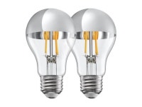 2 Pack A19 LED Dimmable Light Bulb, 4.5W(40W Eqv.), Anti Glare Half Chrome Bulbs, UL Listed, E26 Base, Vintage Edison Bulb for... 