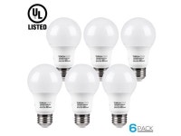 TORCHSTAR UL-listed A19 LED Light Bulb, 9W (60W Incandescent Equivalent), E26/E27 Base 820lm 5000K Daylight, Pack of 6 - Newegg.com