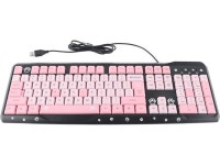 Thin Keyboard, USB Cute Cartoon Keyboard, Plug and Play, Pink/Black/ Keyboard, Ergonomic Keyboard,Waterproof Keyboard for PC... 