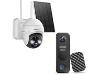 ZUMIMALL 5MP Security Cameras Wireless Outdoor, Solar Security Camera Outdoor with 360° PTZ, Battery Powered Camera for Home... 