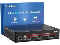YuanLey 8 Port 10G Managed SFP Switch, 8X 10Gbps SFP+, L3 Smart Managment SFP Ethernet Switch, Link Aggregation, VLAN, QoS, ACL... 
