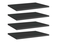 vidaXL Bookshelf Boards 4 pcs High Gloss Black 15.7x11.8x0.6 Chipboard - Newegg.com