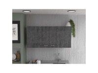 TUHOME Napoles Wall Cabinet, Two Shelves, Two-Door Cabinet, Metal Handles-White/Smoky Oak, For Kitchen Room - Newegg.com