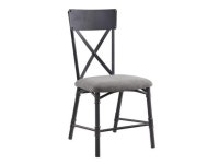 ACME Edina Side Chair (Set-2), Gray Fabric, Oak & Sandy Black Finish - Newegg.com