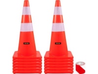 VEVOR Safety Cones, 28 in/73 cm Height, 12 PCS PVC Orange Traffic Cone with 2 Reflective Collars and Weighted Base, for Traffic... 