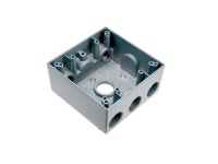 Pass & Seymour - WPB342 - Weatherproof 2 Gang Box, 4 hole 3/4, 30.5 Cu.In., Gray (2 on One End, 1 Other End, 1 in Back)... 