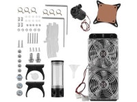DIY PC Water Cooling Kit with S600 Water Pump/Double LED Fan, Cooler Radiator LED Set Kit+Aluminum Row+Pump,Desktop Liquid... 