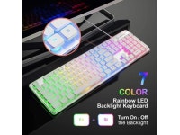Quiet Keyboard for Office, USB Wired All-Metal Panel 25 Keys Anti-ghosting Computer Keyboard 104 Keys - L1 White/Silver - Newegg.com