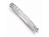 Sterling Silver CZ Hinged Bangle - Newegg.com