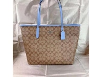Coach 5696 City Tote In Signature Canvas In Khaki/Marble Blue - Newegg.com