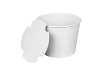 Food Bucket with Lid 85 oz 7.36 Diameter x 6 h White Paper 180/Carton CFB85WBUNDLE - Newegg.com