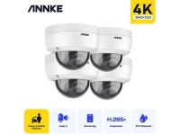 ANNKE 4pcs 8MP 4K Ultra HD PoE ONVIF IP Dome Security Camera with H.265+ IP67 Weatherproof IK10 Vandal-Proof Audio Recording... 