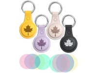 Case for AirTags, Marple Leaf Holder Keyring Compatible with AirTag, Case with Keychain, TPU Holder Protective Cover Flim Skin, 4... 