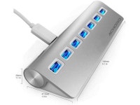 Achoro 7 Ports USB 3.0 High-Speed USB Hub - Triangle Aluminum Alloy Seven Ports Data Transfer USB Hub Compatible with PC, iMac... 
