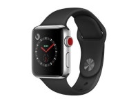 Apple Watch Series 3 38mm GPS + Cellular - Stainless Steel - Black Sport Band - Newegg.com