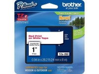 Brother P-touch TZe-252 Laminated Label Maker Tape 1 x 26-2/10 Red On White 6/Carton (TZE-252VS) - Newegg.com