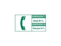 NMC SFA3R-SAFETY FIRST, 10 X 18 EMERGENCY DIAL 911/EMERGENCIA (BILINGUAL W/GRAPHIC), 10X18, RIGID PLASTIC (1 EACH) - Newegg.com