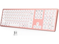 4GHz Ultra Slim Rechargeable Keyboard, Illuminated Wireless Keyboard for Computer, Laptop, Desktop, PC, Surface, Smart TV... 