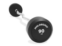 Philosophy Gym Rubber Fixed Barbell, 90 LB Pre-Loaded Weight EZ Curl Bar for Strength Training & Weightlifting - Newegg.com