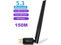 Long Range USB Bluetooth 5.3 Adapter (EDR & BLE) for PC Desktop, 492FT/150M Bluetooth Wireless Dongle Transmitter for Windows 11... 