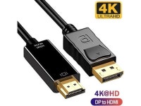 8M, Gold-Plated DP to HDMI Adapter Cable Male to Male Supports Video and Audio Cable 4Kx2K for DP Laptop PC Desktop to Monitor TV... 