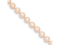 14K Yellow Gold Gold 5-6mm Pink FW Cultured Rice Pearl Bracelet - Newegg.com