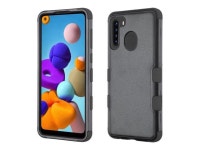 Military Grade Certified TUFF Hybrid Armor Case for Samsung Galaxy A21 - Black - Newegg.com
