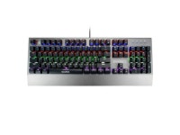 enhance led mechanical gaming keyboard red switches 104 backlit keys pro series fps/moba brushed aluminum metal anti ghosting... 