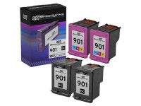 Speedy Inks Remanufactured Ink Cartridges Replacement for HP 901 Ink to use with HP OfficeJet 4500 J4680 J4580 J4680c J4550 J4540... 