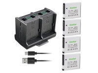 Kastar 4-Pack Battery and Quadruple Charger Compatible with Canon NB-8L NB8L, NB-8LH NB8LH Battery, Canon CB-2LA, CB-2LAE Charger... 
