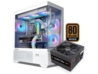 PC Builder Bundle - Zalman PC Case with PSU Combo - Chronix ATX Gaming PC Case, White - 3 x 120mm ARGB Fans with 80 Plus Bronze... 