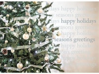 Holiday Greeting Cards - H1505. Greeting Cards with an Image of a Christmas Tree and Multiple Holiday Messages. Box Set Has 25... 