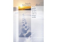 Holiday Greeting Cards - H7044. Greeting Cards with an Image of Footsteps in the Snow. Box Set Has 25 Greeting Cards and 26 White... 