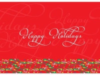 Holiday Greeting Cards - H1114. Greeting Cards with a Red Background and Happy Holidays. Box Set Has 25 Greeting Cards and 26... 