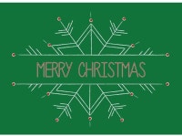 Christmas Greeting Cards - H1602. Greeting Cards Featuring a Merry Christmas within a Snowflake in Christmas Colors. Box Set Has... 
