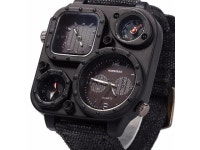 SHIWEIBAO J1169 Watches Men Big Dial Dual-Movement Sport Quartz Watch Men Military Compass Canvas Wristwatches Relogio Masculino... 