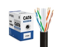 Cmple - Cat6 Cable 1000ft Bulk Lan Ethernet Cat 6 Wire Network UTP 23AWG CMR Riser 10 Gbps 550 MHz Pull Box 1000 Feet, Black... 