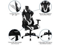 X20 Gaming Chair Racing Office Ergonomic Computer PC Adjustable Swivel Chair with Fully Reclining Back in Black LeatherSoft... 