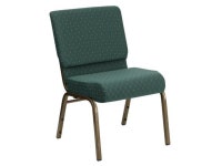 Wide Hunter Green Dot Patterned Stacking Church Chair with 4 Thick Seat - Gold Vein Frame [FD-CH0221-4-GV-S0808-GG] - Newegg.com