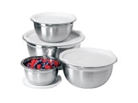 Oggi 7294 Stainless Steel 8-Piece Mixing Bowl Set with Lids - Newegg.com