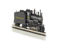 Bachmann Industries #387 Baldwin 4-6-0 Steam Locomotive and Tender DCC Equipped C and O Train Car, Black/Yellow, N Scale... 