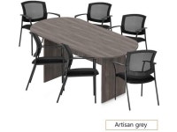 GOF 6FT, 8FT, 10FT Conference Table Multifunctional Computer Chair (G2809) Set, Cherry, Espresso, Mahogany, Walnut, Artisan Grey... 