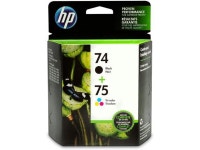 HP 74 and HP 75 | 2 Ink Cartridges | Black Tri-color | Works with HP DeskJet D4260 HP OfficeJet J5788 J6480 HP Photosmart C4300... 