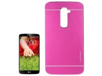 2 in 1 Brushed Texture Metal & Plastic Protective Case for LG G2(Magenta) - Newegg.com