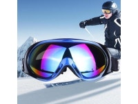 H1010 Unisex Dual Layers Anti-fog Windprooof UV Protection Spherical Goggles with Adjustable Widened Strap (Blue+Black) - Newegg.com