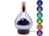 STB-XB10 3D Fireworks 7 Colors LED Night Light Air Humidifier Aroma Essential Oil Diffuser Mist Maker, Plug Type:US Plug(Dark... 