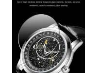 SANDA 7001 Leather Strap Luminous Waterproof Mechanical Watch (Silver Blue) Black - Newegg.com