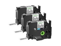 GREENCYCLE 3 Pack Compatible for Brother TZe-241 TZ-241 18mm 0.7 Laminated Black on White Label Maker Tape Ptouch TZe241 TZ241... 