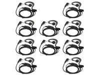 Case of 10,Retevis Two Way Radio Earpiece with Mic Single Wire Earhook Headset for Baofeng BF-888S UV-5R Retevis H-777 RT22... 